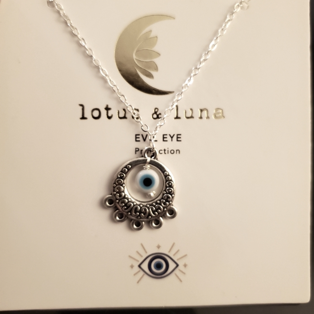 Lotus and Luna Evil Eye Necklace